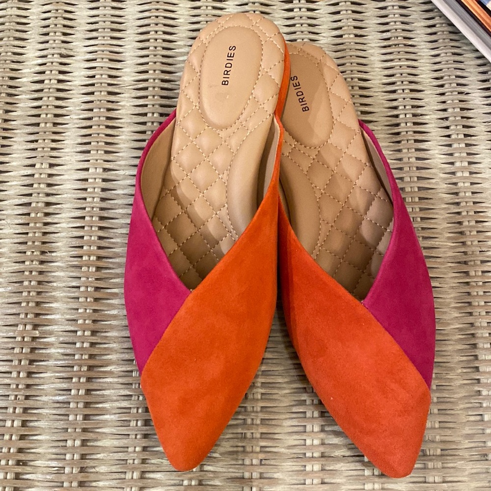 BIRDIES size 7.5 The Swan slides. Brand new. Never worn. Pink and orange.